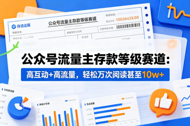 公众号流量主之存款等级赛道，高互动+高流量，轻松达到万次阅读，甚至10w+-一起网赚吧