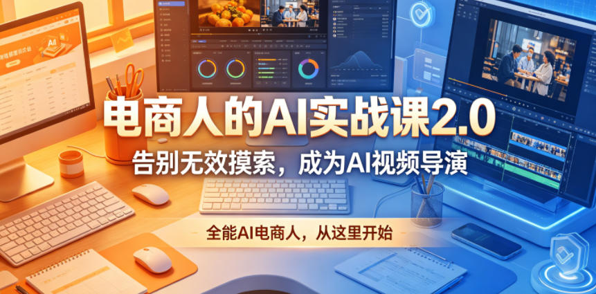 电商人的AI实战课2.0，告别无效摸索，成为AI视频导演，全能AI电商人，从这里开始-一起网赚吧