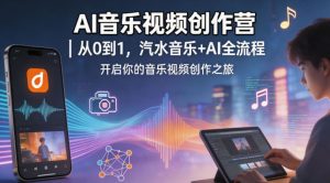 AI音乐视频创作营｜从0到1，汽水音乐+AI全流程，开启你的音乐视频创作之旅-一起网赚吧