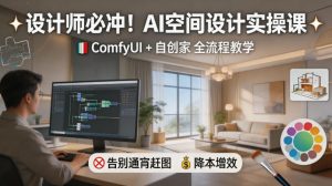 设计师必冲！AI空间设计实操课，ComfyUI+自创家全教学，告别通宵赶图，降本增效-一起网赚吧