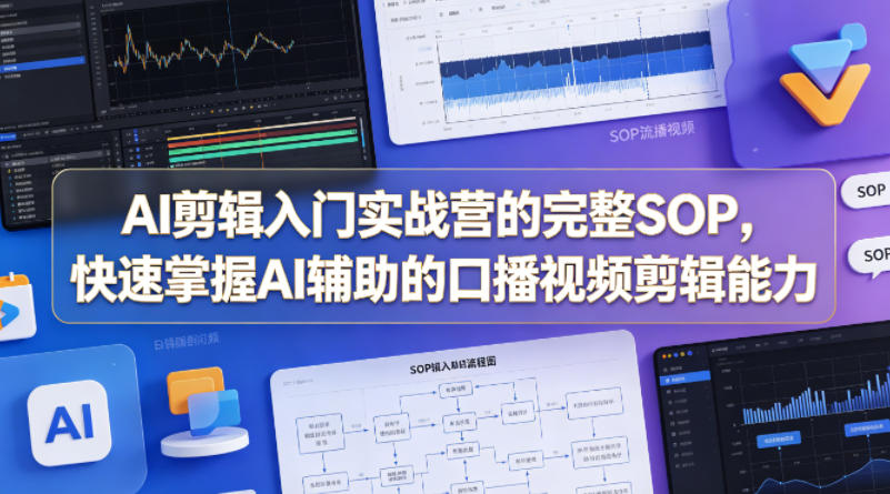 AI剪辑入门实战营的完整SOP，快速掌握AI辅助的口播视频剪辑能力-一起网赚吧