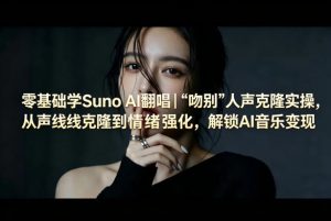 零基础学Suno AI翻唱｜《吻别》人声克隆实操，从声线克隆到情绪强化，解锁AI音乐变现-一起网赚吧