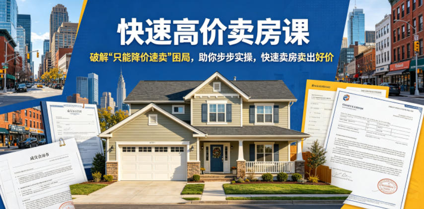 快速高价卖房课，破解“只能降价速卖”困局，助你步步实操，快速卖房卖出好价（更新2026）-一起网赚吧