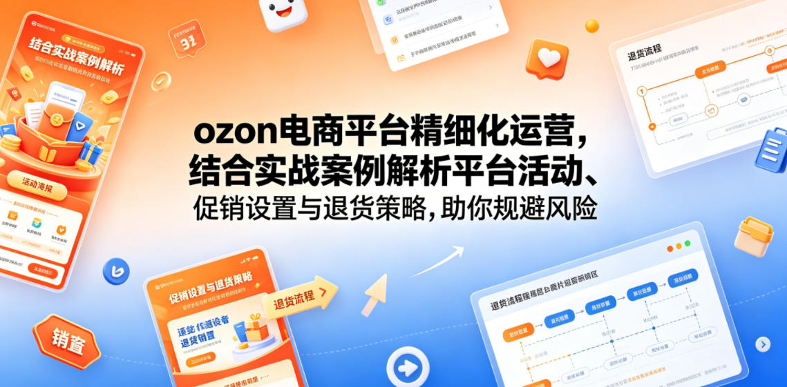 ozon电商平台精细化运营，结合实战案例解析平台活动、促销设置与退货策略，助你规避风险、提升销量-一起网赚吧