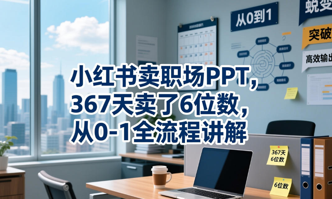 小红书卖职场PPT，367天卖了6位数，从0-1全流程讲解-一起网赚吧