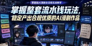 零基础AI漫剧全流程实战教学，掌握整套流水线玩法，稳定产出合规优质的AI漫剧作品-一起网赚吧
