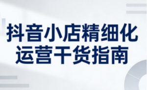 抖音小店精细化运营干货指南新版,助力商家系统提升店铺运营能力(更新26年6月)-一起网赚吧