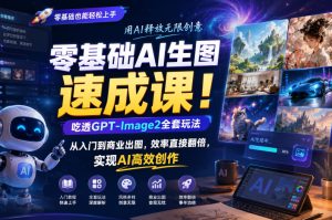 零基础AI生图速成课！吃透GPT-Image2全套玩法，从入门到商业出图，效率直接翻倍，实现AI高效创作-一起网赚吧