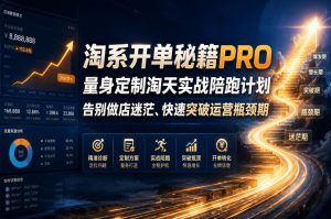 淘系开单秘籍PRO，量身定制淘天实战陪跑计划，告别做店迷茫、快速突破运营瓶颈期（2026年6月11）-一起网赚吧