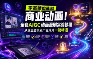 零基础也能做商业动画！全套AIGC动画漫剧实战教程，从底层逻辑到广告成片一键精通-一起网赚吧