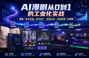 AI漫剧从0到1的工业化实战，覆盖“选本改编—美术资产—视频生成—后期剪辑”全链路（更新6月）-一起网赚吧