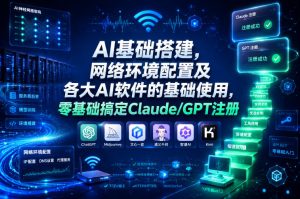 AI基础搭建，网络环境配置及各大AI软件的基础使用，零基础搞定Claude/GPT注册-一起网赚吧