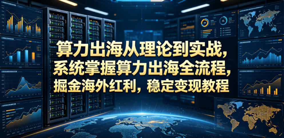 算力出海从理论到实战，系统掌握算力出海全流程，掘金海外红利，稳定变现教程-一起网赚吧