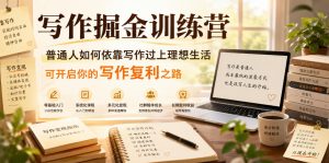写作掘金训练营，普通人如何依靠写作过上理想生活，可开启你的写作复利之路（更新6月）-一起网赚吧
