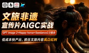 文旅非遗宣传片AIGC实战,GPT image 2+Happy horse+Seedance2.0组合,低成本快产出,抓住文旅内容风口红利-一起网赚吧