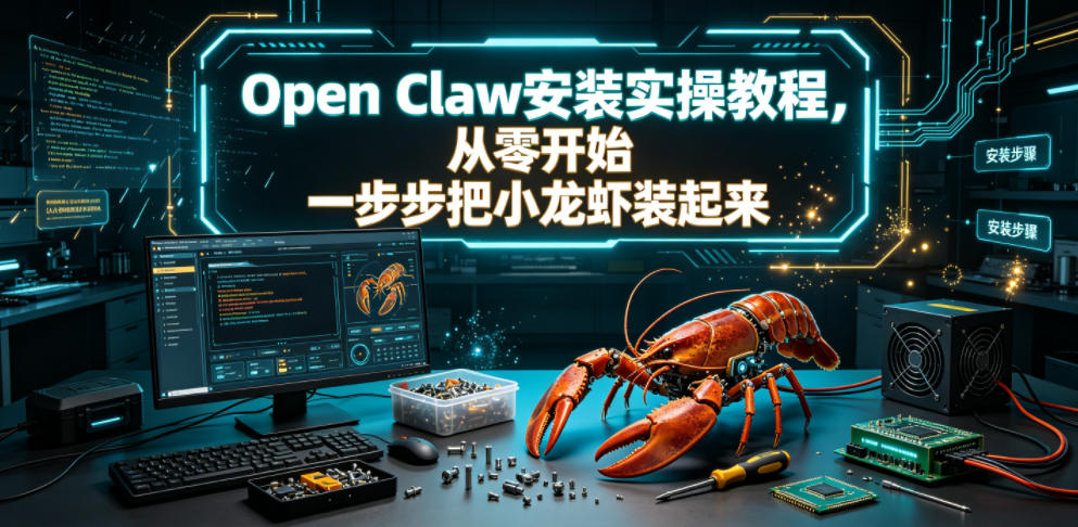 Open Claw安装实操教程，从零开始一步步一步步把小龙虾装起来-一起网赚吧