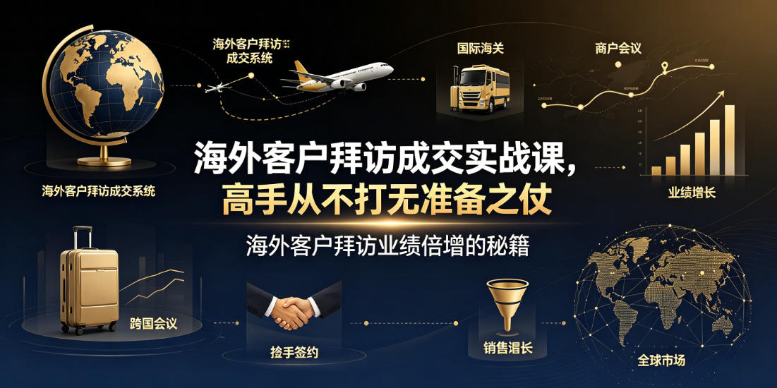 海外客户拜访成交实战课，高手从不打无准备之仗，海外客户拜访业绩倍增的秘籍-一起网赚吧