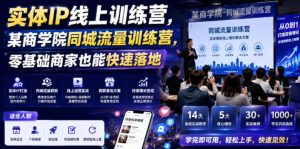 实体IP线上训练营，某商学院同城流量训练营，零基础商家也能快速落地-一起网赚吧