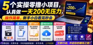 5个实操零撸小项目，认真做一天200无压力，操作简单，新手小白看完秒会【揭秘】-一起网赚吧