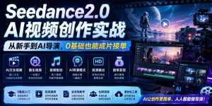 Seedance2.0 AI视频创作实战，从新手到AI导演，0基础也能成片接单变现-一起网赚吧