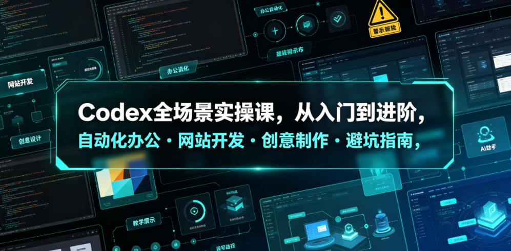Codex全场景实操课，从入门到进阶，自动化办公・网站开发・创意制作・避坑指南，全流程教学-一起网赚吧