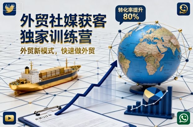外贸社媒获客独家训练营，外贸新模式，快速做外贸（更新26年6月）-一起网赚吧