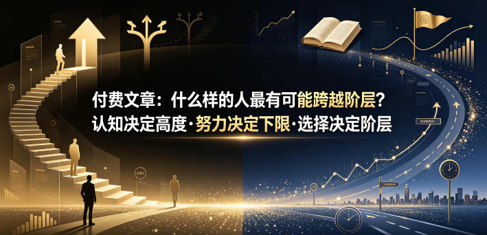 付费文章：什么样的人最有可能跨越阶层？认知决定高度·努力决定下限·选择决定阶层-一起网赚吧