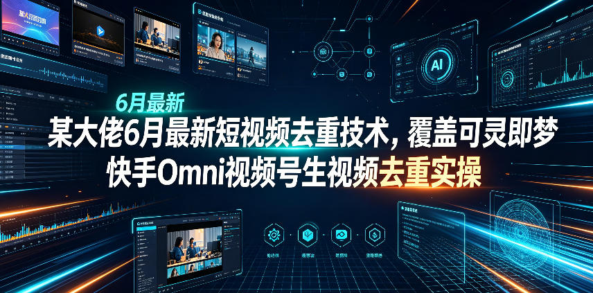 某大佬6月最新短视频去重技术，覆盖可灵即梦快手Omni视频号生视频去重实操-一起网赚吧