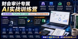 财会审计专属AI实战训练营｜AI协同编程+Python审计工具箱+Excel VBA加载项落地-一起网赚吧