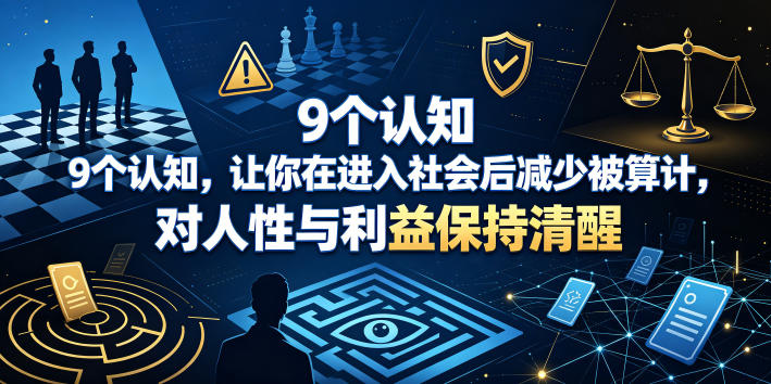 付费文章：9个认知，让你在进入社会后减少被算计，对人性与利益保持清醒-一起网赚吧