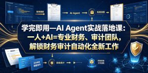 学完即用—AI Agent实战落地课：一人+AI=专业财务、审计团队，解锁财务审计自动化全新工作模式-一起网赚吧