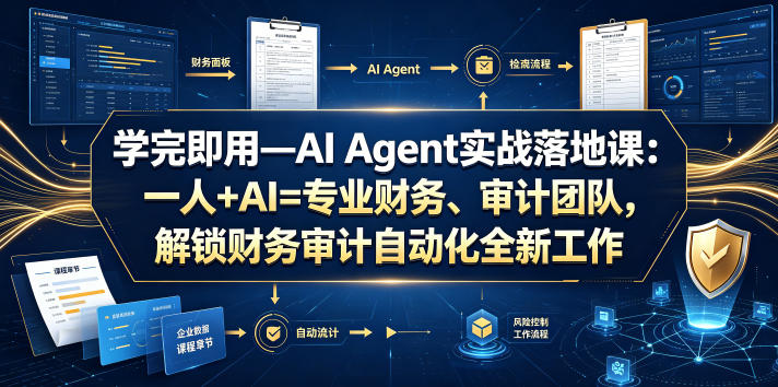 学完即用—AI Agent实战落地课：一人+AI=专业财务、审计团队，解锁财务审计自动化全新工作模式-一起网赚吧