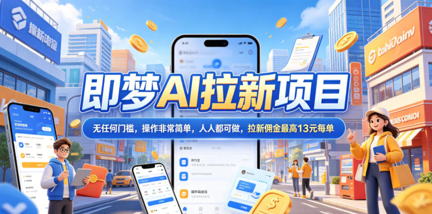 2026年即梦AI拉新项目最新玩法，无任何门槛，操作非常简单，人人都可做，拉新佣金最高13米每单（更新6月24日）-一起网赚吧
