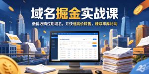 域名交易掘金实战课,低价收购过期域名,并快速高价转售,賺取丰厚利润【原创双语字幕】-一起网赚吧