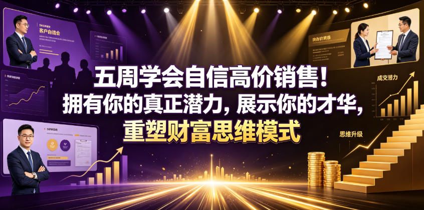 五周学会自信高价销售！拥有你的真正潜力，展示你的才华，重塑财富思维模式【原创双语字幕】-一起网赚吧