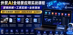外贸AI全场景应用实战课程｜逻辑拆解+工具实操+业务落地，图片文案视频+智能体+自建业务系统一站式教学-一起网赚吧