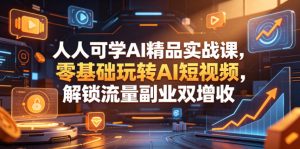 人人可学AI精品实战课,零基础玩转AI短视频,解锁流量副业双增收-一起网赚吧