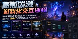 高斯泼溅与游戏化交互课程，将高斯泼溅技术与传统的节点式逻辑深度结合，打造一套“游戏化”的沉浸式场景的交互系统-一起网赚吧