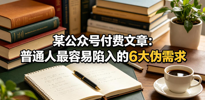 某公众号付费文章：普通人最容易陷入的6大伪需求-一起网赚吧