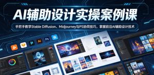 AI辅助设计实操案例课,手把手教学Stable Diffusion、Midjourney与PS协同技巧,掌握前沿AI辅助设计技术-一起网赚吧