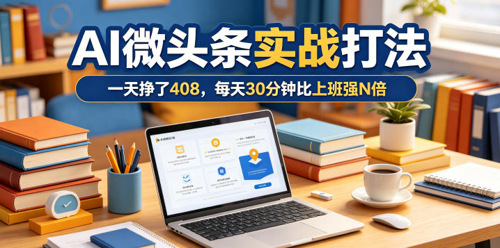 一天挣了408，AI微头条实战打法，每天30分钟比上班强N倍-一起网赚吧