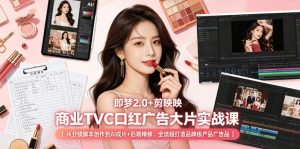 即梦2.0+剪映商业TVC口红广告大片实战课｜从分镜脚本创作到AI成片+后期精修，全流程打造品牌级产品广告-一起网赚吧