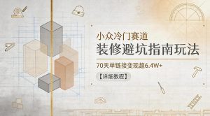 小众冷门赛道，装修避坑指南玩法，70天单链接变现超6.4W+【详细教程】-一起网赚吧