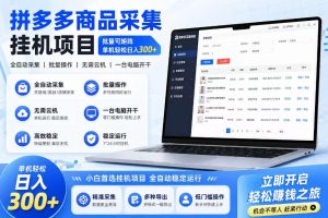 拼多多商品信息采集挂G项目，批量可矩阵，单机轻松日入300+，长期稳定【揭秘】-一起网赚吧