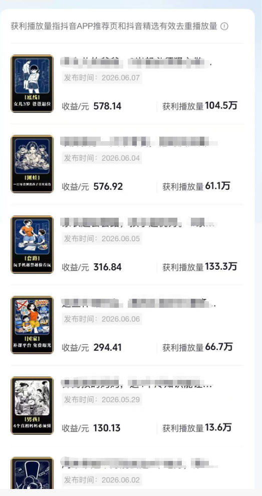 抖音某博主的育儿Ai视频全流程0-1实操，伙伴计划+分成计划+商单收徒等多种收益，日入300+-一起网赚吧