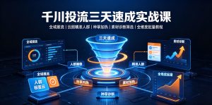 千川投流三天速成实战课｜全域推流、云图精准人群、种草加热、素材诊断筛选全维度起量教程-一起网赚吧