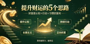 付费文章：提升财运的5个思路——财富是认知x行动x习惯的复利，愿你越努力，越幸运-一起网赚吧