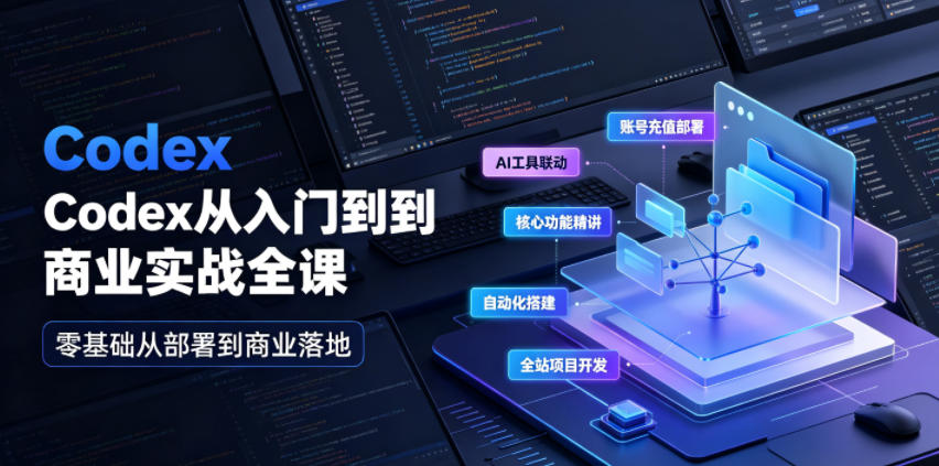 Codex从入门到商业实战全课｜账号充值部署、AI工具联动、核心功能精讲、自动化搭建、全站项目开发零基础教程-一起网赚吧