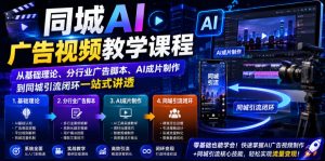同城AI广告视频教学课程,从基础理论、分行业广告脚本、AI成片制作到同城引流闭环一站式讲透-一起网赚吧