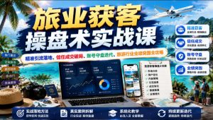 旅业获客操盘术实战课｜精准引流落地、信任成交破局、账号守盘迭代、旅游行业业绩突围全攻略-一起网赚吧